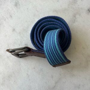 The Original Penguin blue and turquoise stripe with a brown leather tab Sz39"